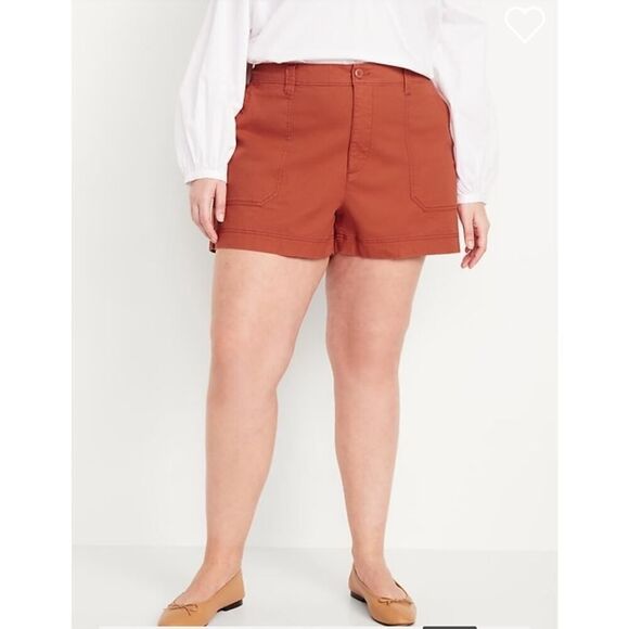 Old Navy High-Waisted OGC Chino Shorts Bronzed Amber Casual Comfy Plus Size 3X - Picture 1 of 9